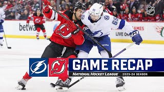 Tampa Bay Lightning vs New Jersey Devils | February 25, 2024 | Game Highlights | NHL Regular Season