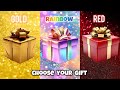 Choose your gift 🎁🤮💝 3 gift box challenge2 good & 1 bad | Gold, Rainbow& Red  #giftboxchallenge