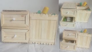 Diy Drawers | Diy desk Organizer | Best out of waste idea | Makeup Organizer from popsicle stick