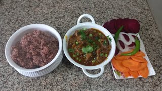 मार्सी चामल संग खसी को मासु | Mutton with brown rice