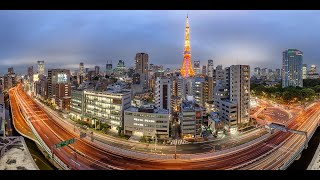 Akabanebashi Traffic at Night, Tokyo, Japan 4K Time-lapse