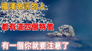 福淺命薄的人，都有這四個特徵，有一個你就要注意了｜禪語點悟