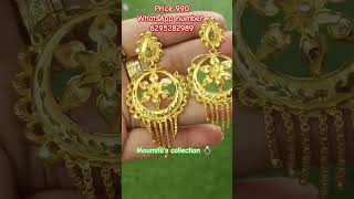 1gmGoldplated earrings booking number 6295282989 @moumitascollection1998 #1gm #gold #2gm #jewelry