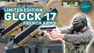 Die Umarex T4E Glock 17 Gen5 Paintballpistole in Coyote und in der Limitierten French Army Edition