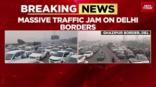 Massive Traffic Pile Up At Delhi Gurugram Border Ahead Of Farmers Protest | India Today News