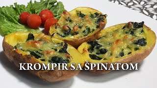 Brzo i ukusno. Punjeni krompir sa špinatom i sirom - TASTY POTATOES FILLED WITH SPINACH AND CHEESE