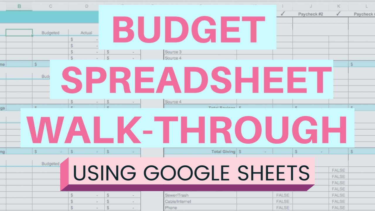 Budget Spreadsheet Using Google Sheets - How To Budget With ...