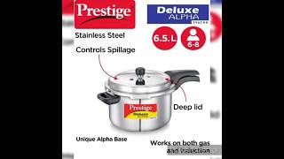 6.5 L Stainless steel Prestige Deluxe Alpha Svachh Induction Base Cooker#pressurecooker #prestige