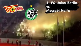 1. FC Union Berlin vs  Maccabi Haifa (מכבי חיפה) 30.09.2021 choreo pyro