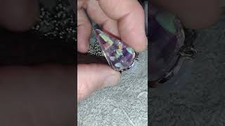 Australian Crystal Opal / Brazilian Amethyst Pendulum Pendant / Necklace