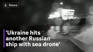 Ukraine claims drone hit on Russian oil tanker near Crimean bridge
