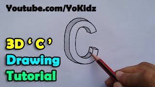 How to draw 3D Letter C