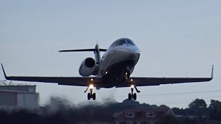 ✈ Loud Learjet 55 Evening Take off from London Southend Airport!