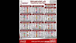جدول مباريات دور المجموعات.كاس العالم قطر 2022..