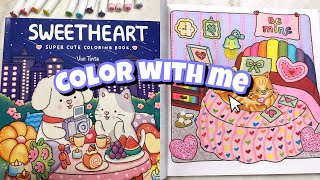 Color with Me (ASMR) | Sweetheart by Vivi Tinta | Be Mine 💕🌈 Cozy Coloring Page 💌 (No music)