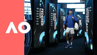 Novak Djokovic v Rafael Nadal on-court warm-up (F) | Australian Open 2019