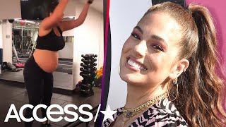 Ashley Graham Powers Through Intense Pregnancy Workout While Baring Baby Bump