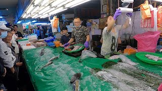 海鮮叫賣!竹圍之花!!又是超值千元鮮魚盤!!老闆趕下班啦!!檯面上鮮魚俗俗賣!!快被掃光光了!!