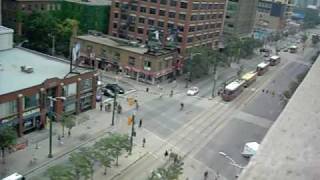 G20 Toronto. queen and spadina. June 27th. people arriving.AVI