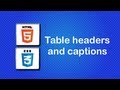 HTML5 and CSS3 Beginner Tutorial 29 - Table headers and captions