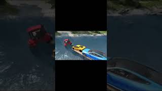 Flatbed Trailer Tractor Car Rescue Cars Vs Deep Water   BeamNG Drive 1