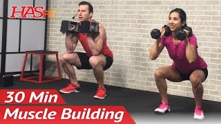 30 Min Home Leg Workout with Dumbbells for Women & Men - Bodybuilding Legs Workout at Home Exercises
