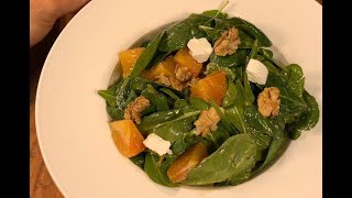 سالاد اسفناج - سالاد آسون و خوشمزه با نواب - spinach salad with navab