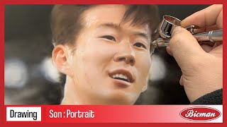 Son Heung Min┃Airbrush Hyperrealistic Painting┃BICMAN