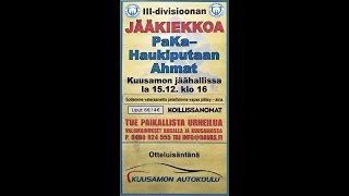 PaKa - Haukiputaan Ahmat jääkiekko-ottelu 15.12.2018.