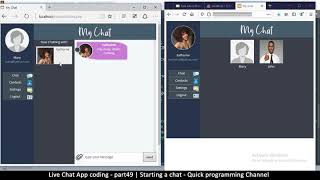 Live chat app | Part49 Starting a chat | Javascript, AJAX, HTML, CSS, JSON, PHP, MYSQL Tutorial