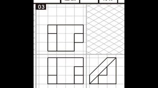 全華圖學098頁第03題/三視圖轉等角圖/綜合練習/第三角法