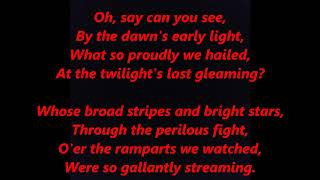 The STAR SPANGLED BANNER USA Rock American National Anthem words lyrics patriotic songs sing-along