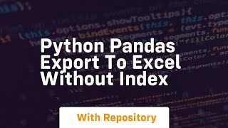 python pandas export to excel without index