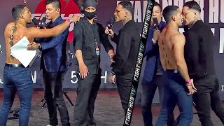 TEOFIMO LOPEZ & GEORGE KAMBOSOS JR NEARLY FIGHT AT PRESS CONFERENCE! BOTH HAVE HEATED FACE OFF!