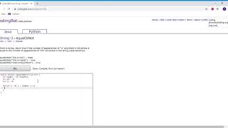 String 3 (equalIsNot) Java Tutorial || codingbat.com