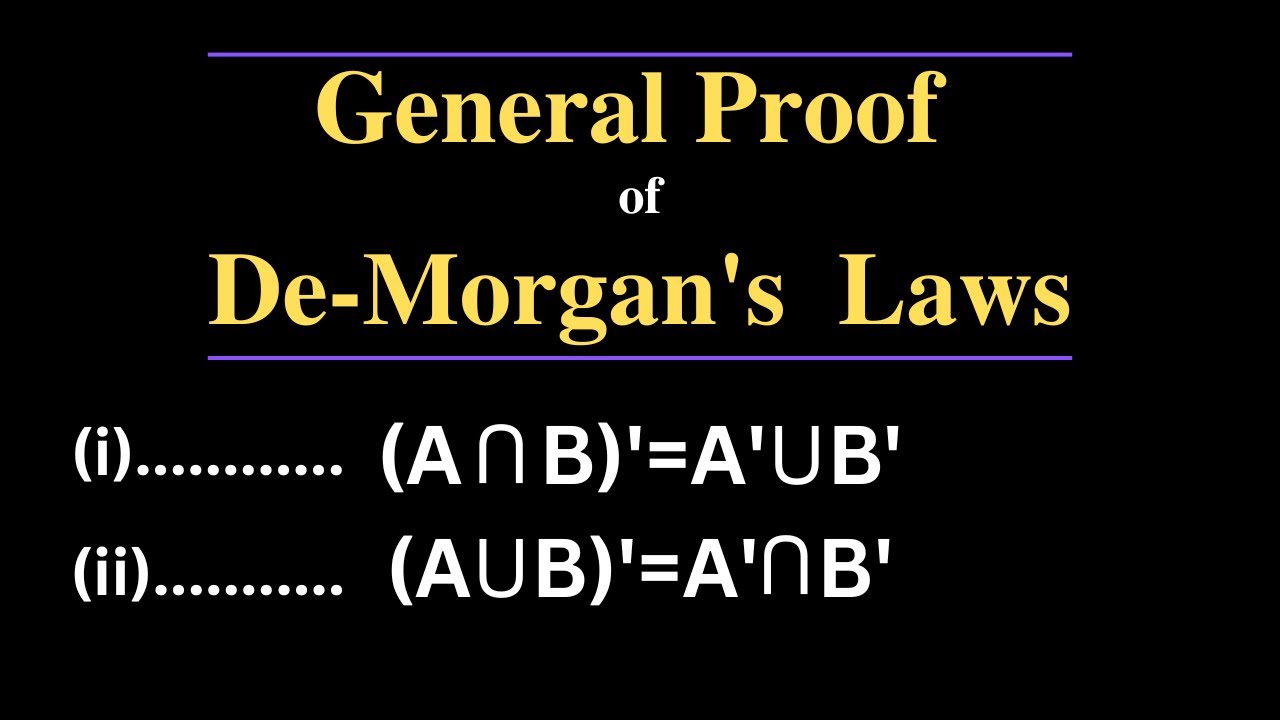 De-Morgan's Laws | General Proof Of De-Morgan's Laws | Basic ...