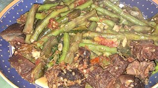 Smoked pork with beans and eggplant.  Oso-nkong, orho, khontyu machi-han..  #food #nagaland #recipe