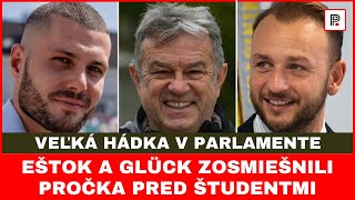 Pročko vyvolal konflikt. Eštok a Glück ho zosmiešnili pred študentmi