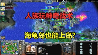 人族玩神奇战术，海龟岛也能上岛，这怎么做到的？魔兽争霸3