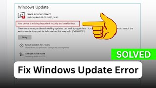 Windows Update Error Fixed – Missing Important Security Update