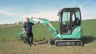 Sådan starter og kører du en minigraver (Kobelco SK-18)