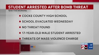 Cocke County student arrested after bomb threat