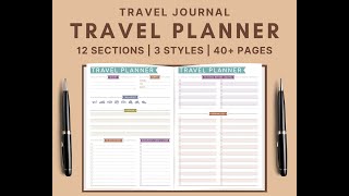 Digital Travel Planner with Trip Plan, Travel Organizer, Trip Planner #traveldiaries