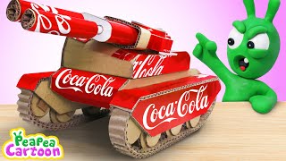 Amazing Tank Toy made with recyclable materials - DIY for kids - Pea Pea Cartoon