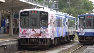 【4K】のと鉄道 125D穴水到着～NT204分離～花いろラッピング3連結シーン　2016.10.10