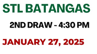 STL  Batangas draw result today live 4:30 PM | January 27 2025  4:30 PM draw