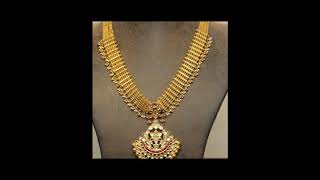 Latest muvvala haram designs gold/మువ్వల హారం/