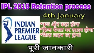IPL 2018 retention process live telecast,live streaming channels,date, and time