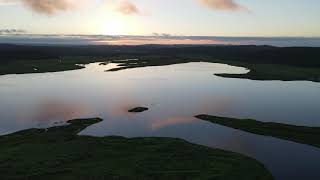 ＜4K-ドローン空撮＞北海道　豊頃町　夕暮れの長節湖