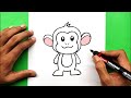 How to draw a monkey step-by-step tutorial | easy draw monkey for beginners